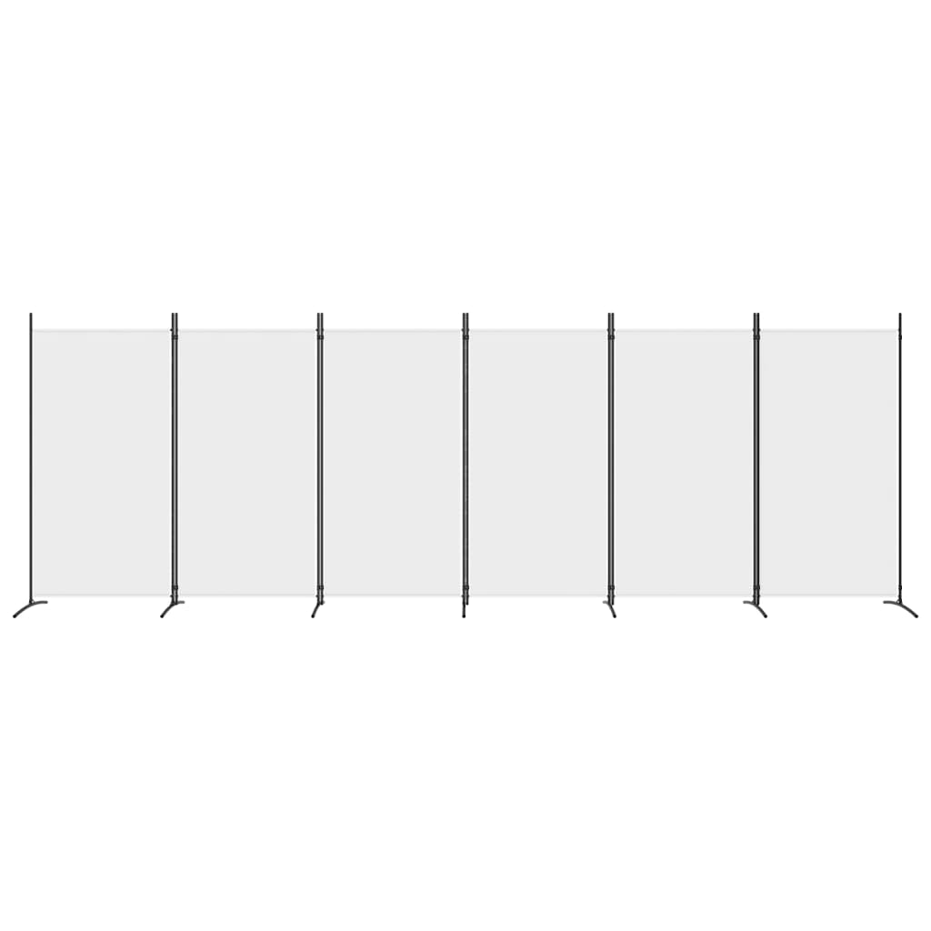 6-Panel Room Divider White 520x180 cm Fabric