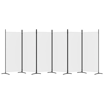 6-Panel Room Divider White 520x180 cm Fabric