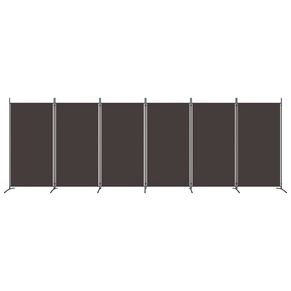 6-Panel Room Divider Brown 520x180 cm Fabric