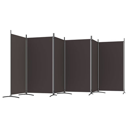 6-Panel Room Divider Brown 520x180 cm Fabric