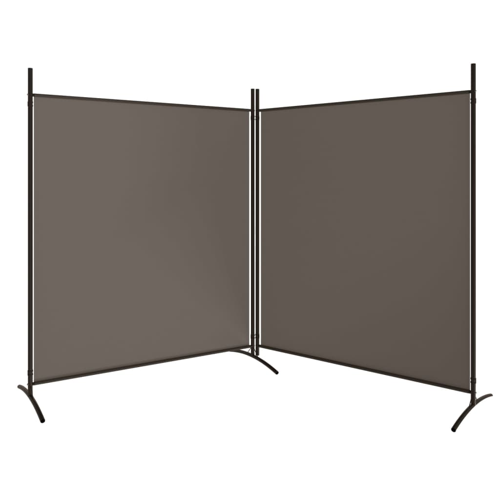 2-Panel Room Divider Anthracite 348x180 cm Fabric