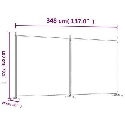 2-Panel Room Divider Anthracite 348x180 cm Fabric