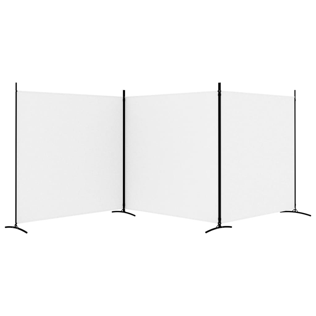 3-Panel Room Divider White 525x180 cm Fabric