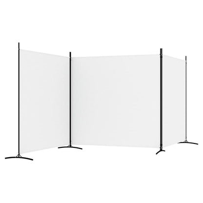 3-Panel Room Divider White 525x180 cm Fabric