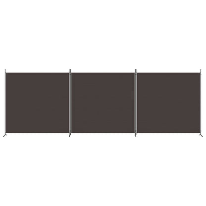 3-Panel Room Divider Brown 525x180 cm Fabric