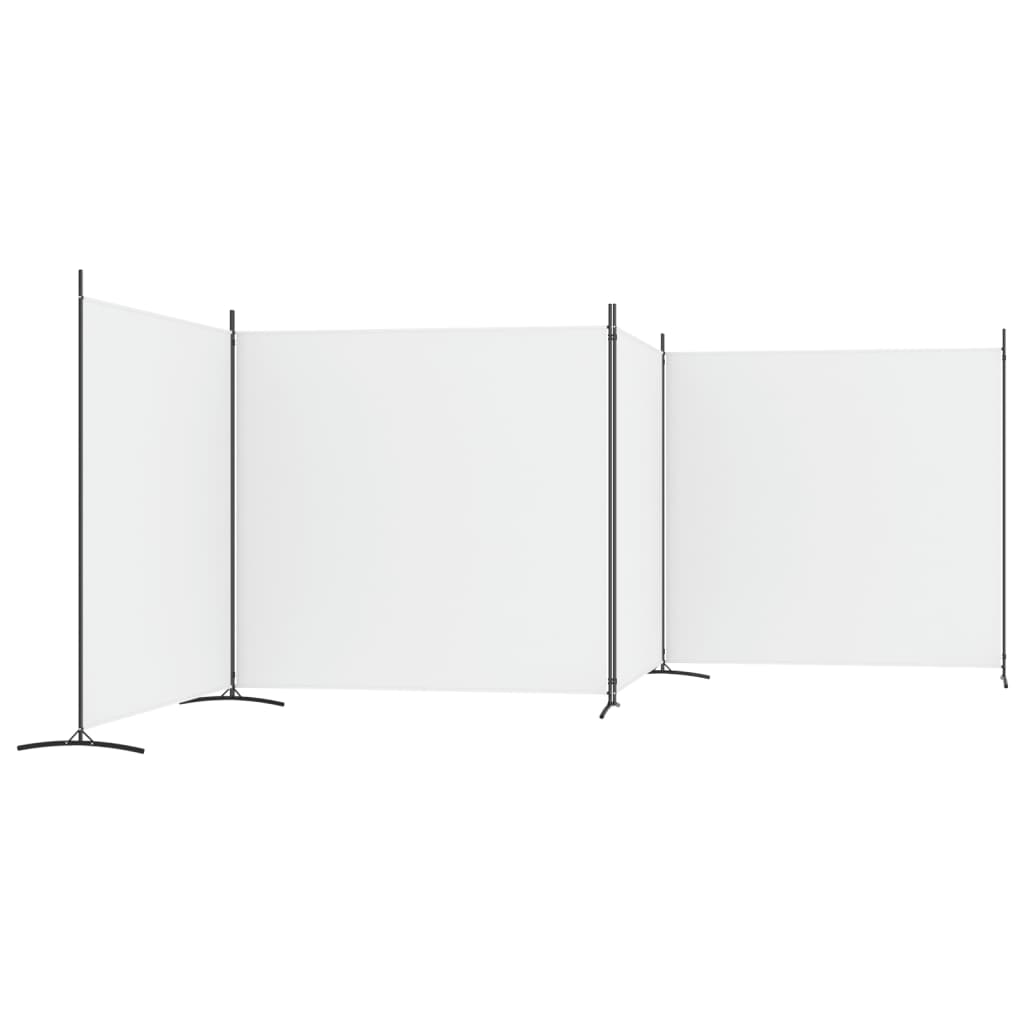 4-Panel Room Divider White 698x180 cm Fabric