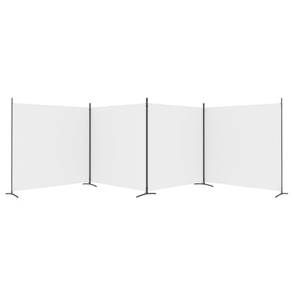 4-Panel Room Divider White 698x180 cm Fabric