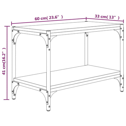 TV Cabinet Sonoma Oak 60x33x41 cm Engineered Wood and Steel