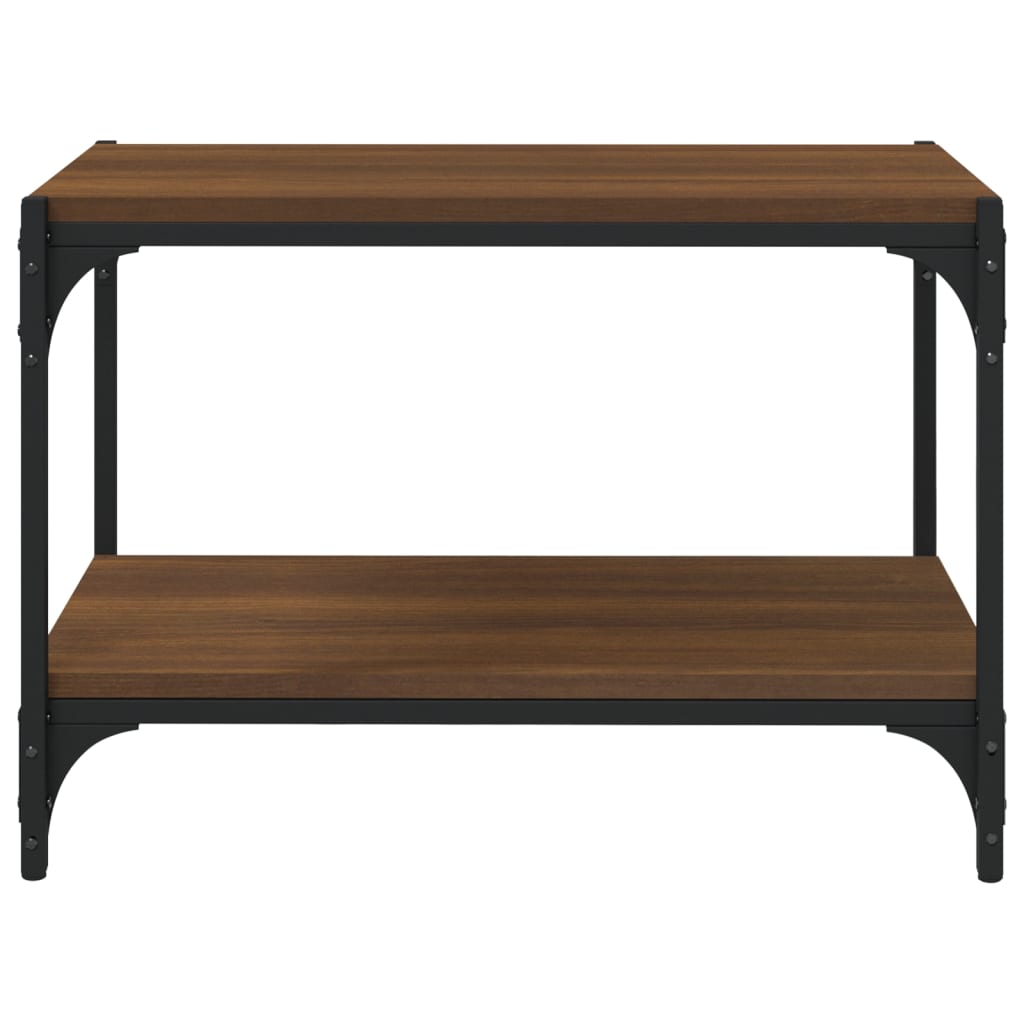 TV Cabinet Brown Oak 60x33x41 cm Engineered Wood and Steel