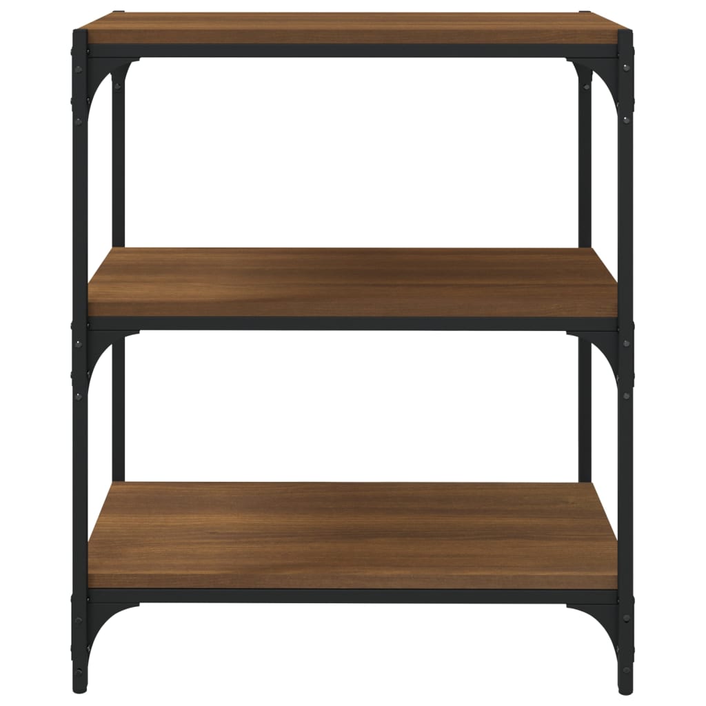 Book Cabinet Brown Oak 60x33x70.5 cm Engineered Wood and Steel