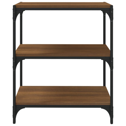 Book Cabinet Brown Oak 60x33x70.5 cm Engineered Wood and Steel