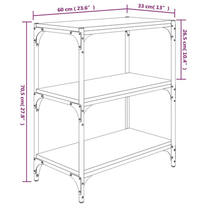 Book Cabinet Brown Oak 60x33x70.5 cm Engineered Wood and Steel