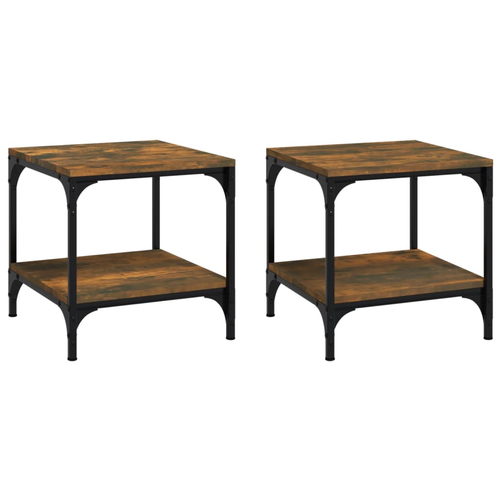 Side Tables 2 pcs Smoked Oak 40x40x40 cm Engineered Wood