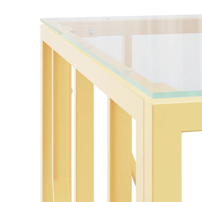 Coffee Table Gold 50x50x50 cm Stainless Steel and Glass