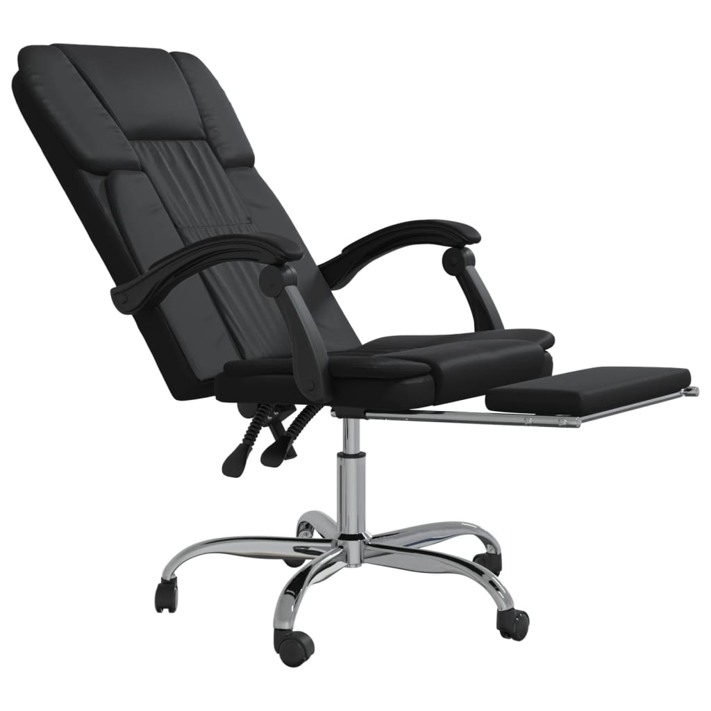 Reclining Office Chair Black Faux Leather