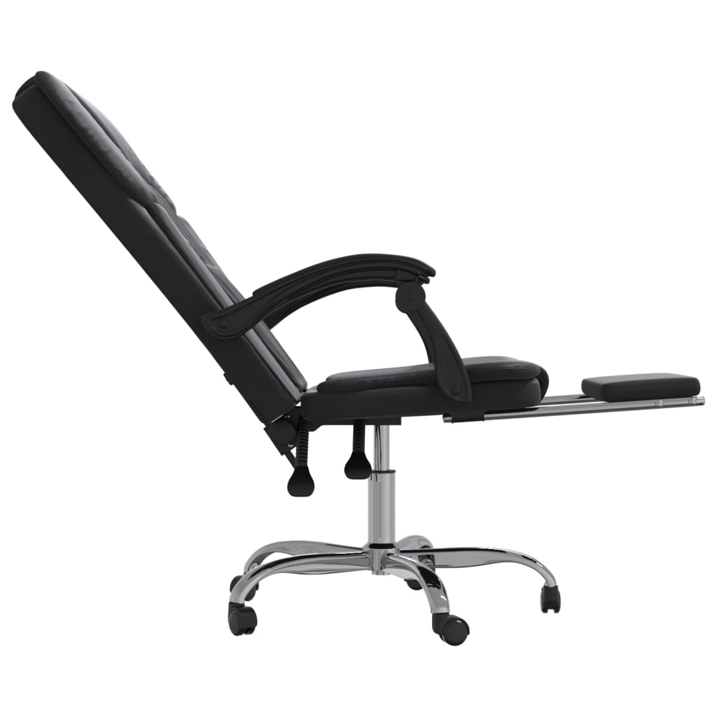 Reclining Office Chair Black Faux Leather