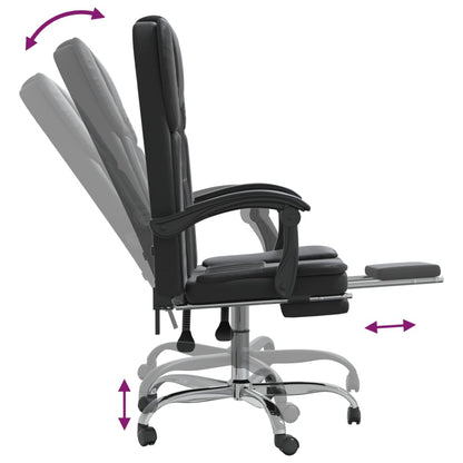 Reclining Office Chair Black Faux Leather