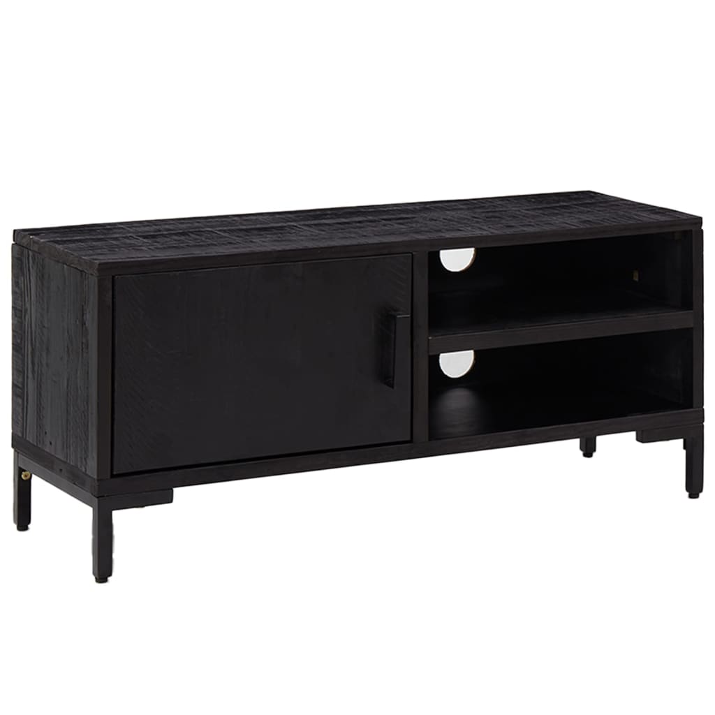 TV Cabinet Black 90x30x40 cm Solid Pinewood