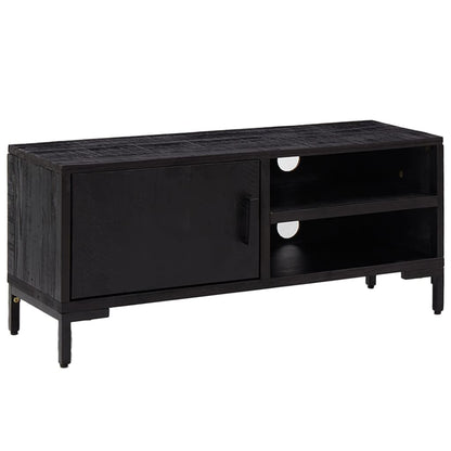 TV Cabinet Black 90x30x40 cm Solid Pinewood