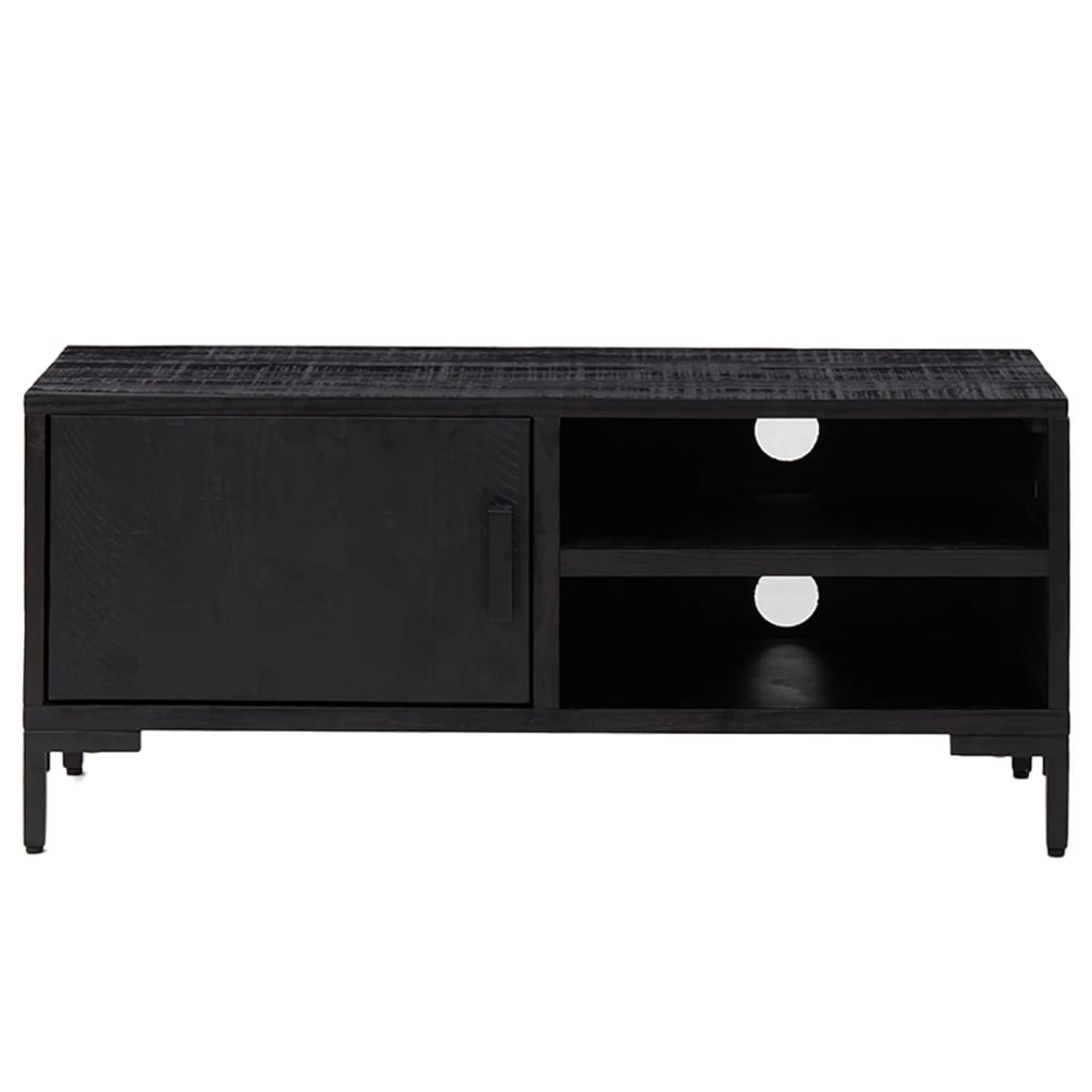 TV Cabinet Black 90x30x40 cm Solid Pinewood