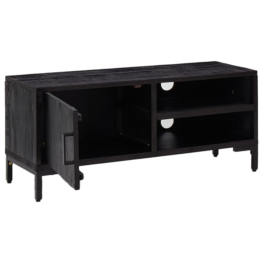 TV Cabinet Black 90x30x40 cm Solid Pinewood