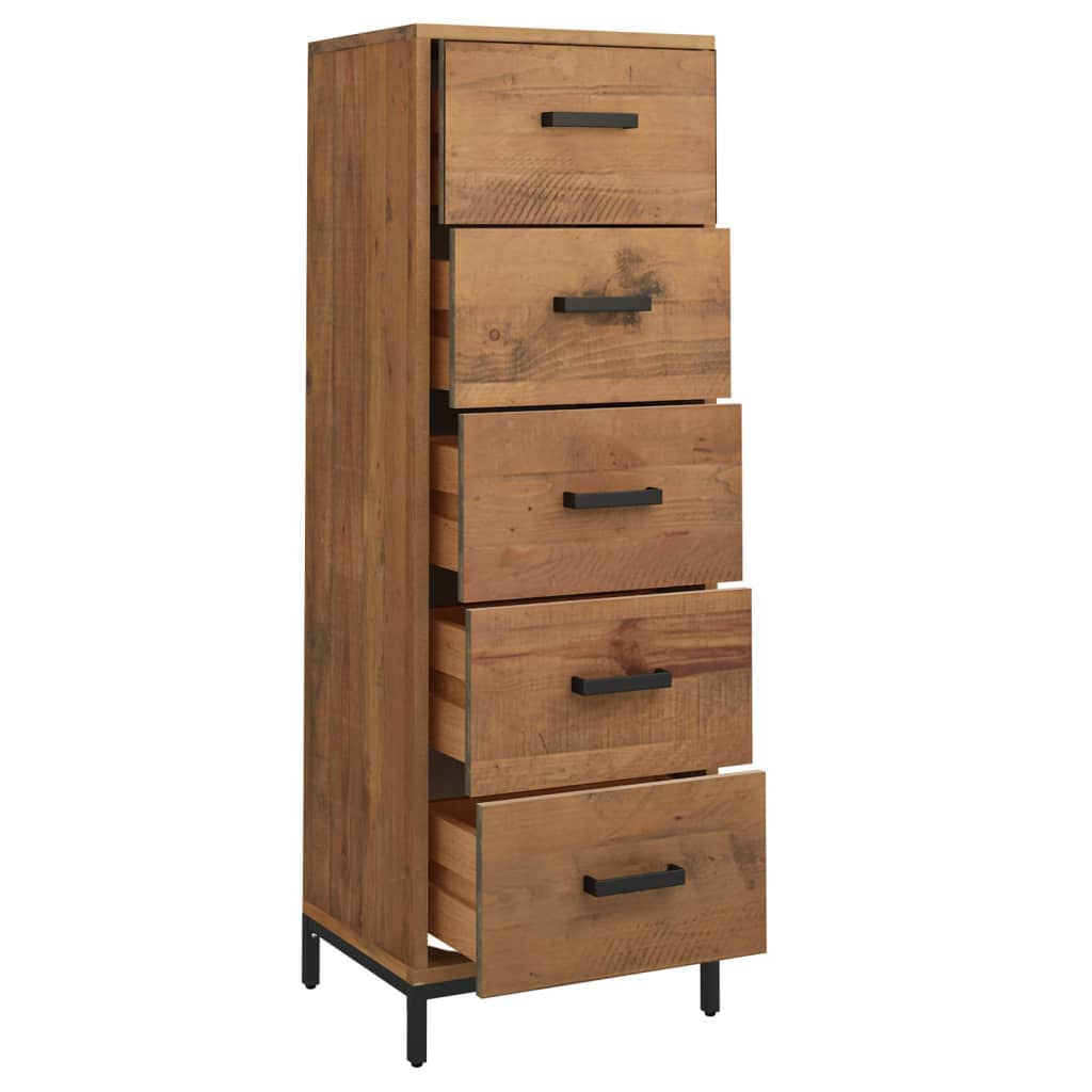 Chest of Drawers 42x35x110 cm Solid Pinewood