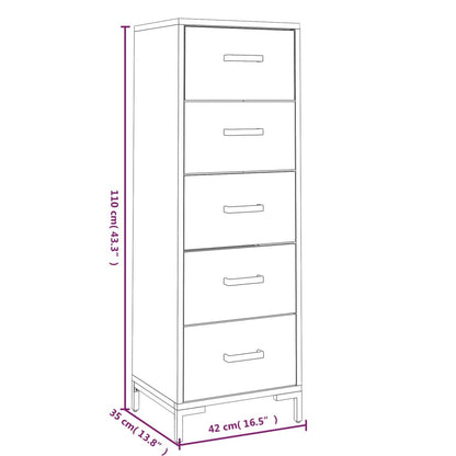 Chest of Drawers 42x35x110 cm Solid Pinewood