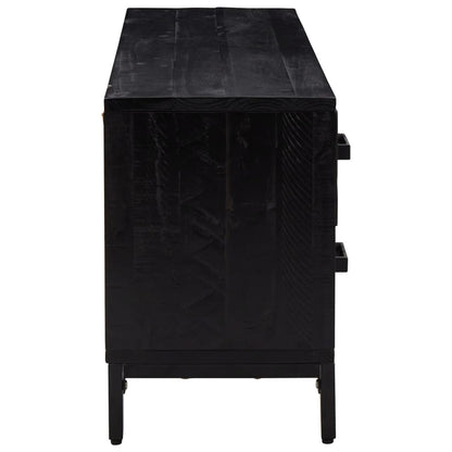 Storage Cabinet Black 110x30x45 cm Solid Pinewood