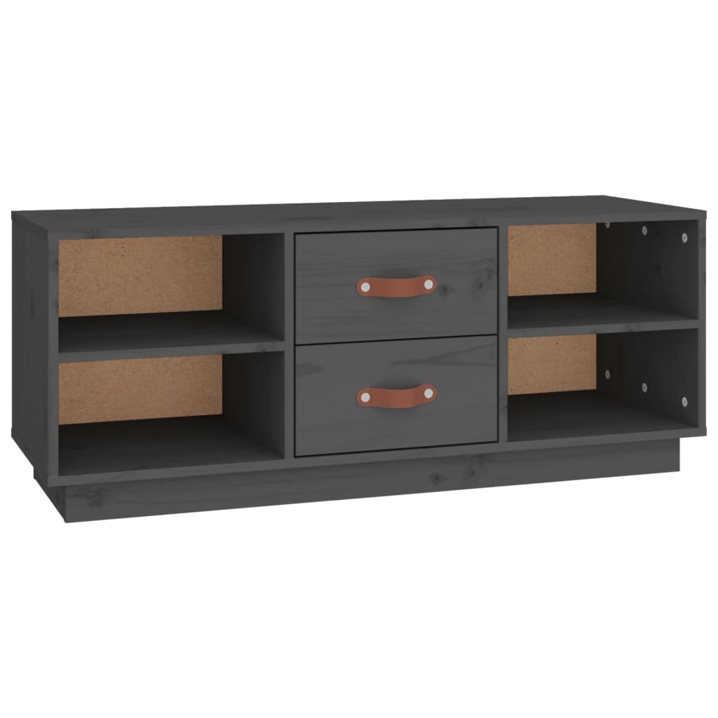 TV Cabinet Grey 100x34x40 cm Solid Wood Pine