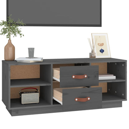 TV Cabinet Grey 100x34x40 cm Solid Wood Pine