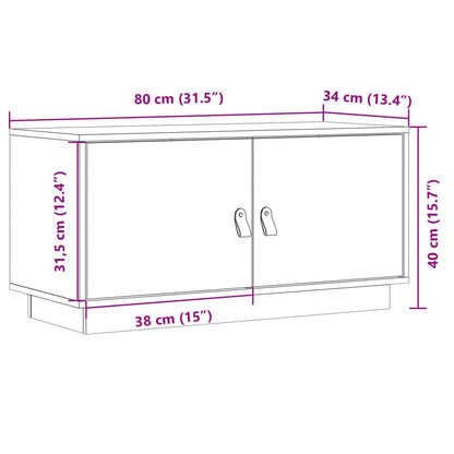 TV Cabinet Grey 80x34x40 cm Solid Wood Pine