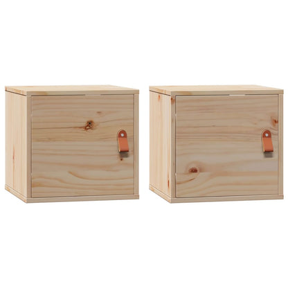 Wall Cabinets 2 pcs 31.5x30x30 cm Solid Wood Pine