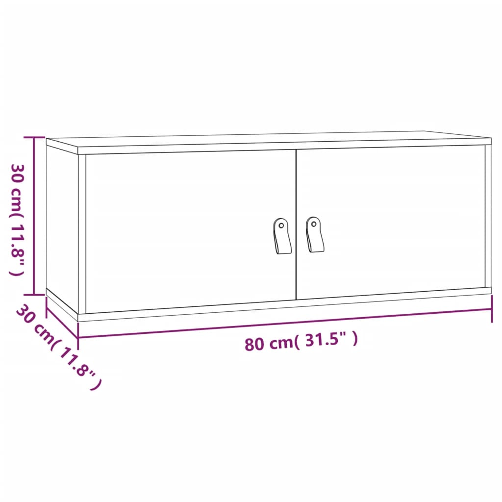 Wall Cabinet 80x30x30 cm Solid Wood Pine