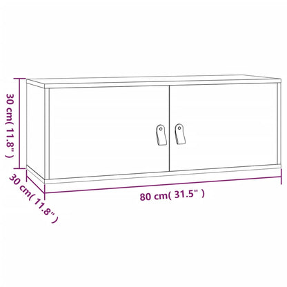 Wall Cabinet 80x30x30 cm Solid Wood Pine