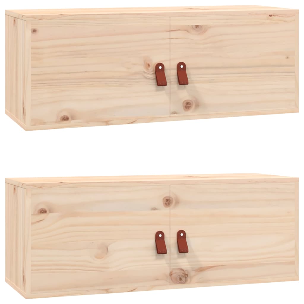 Wall Cabinets 2 pcs 80x30x30 cm Solid Wood Pine