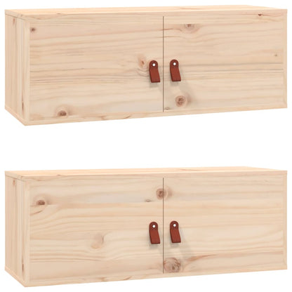 Wall Cabinets 2 pcs 80x30x30 cm Solid Wood Pine