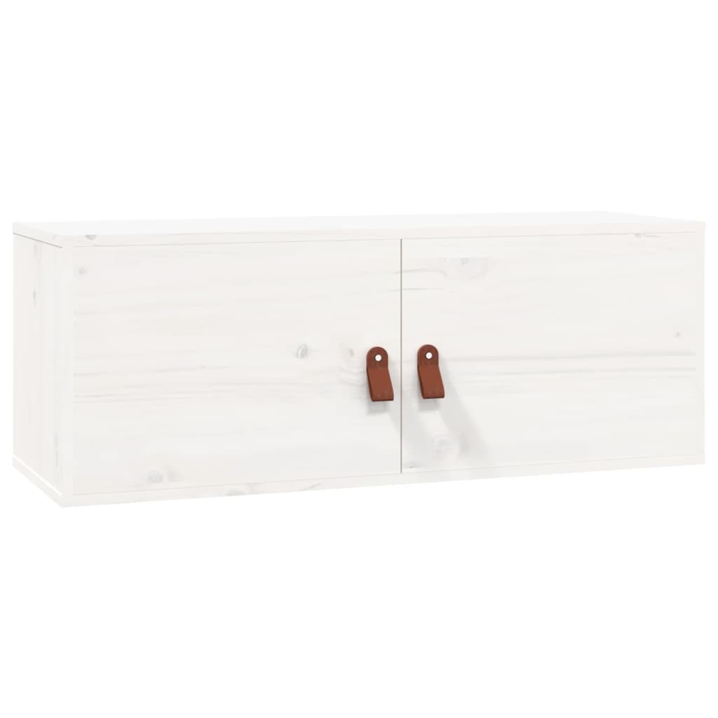 Wall Cabinet White 80x30x30 cm Solid Wood Pine