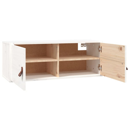 Wall Cabinet White 80x30x30 cm Solid Wood Pine