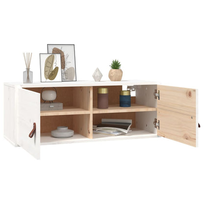 Wall Cabinet White 80x30x30 cm Solid Wood Pine