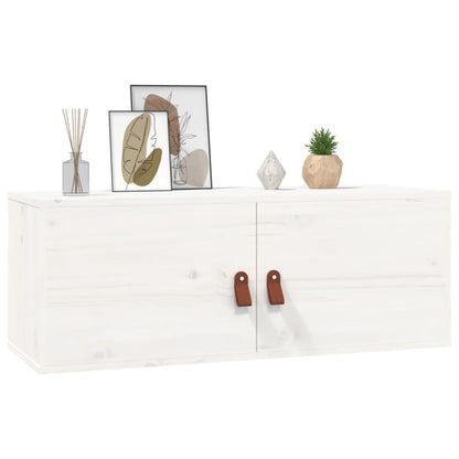 Wall Cabinet White 80x30x30 cm Solid Wood Pine