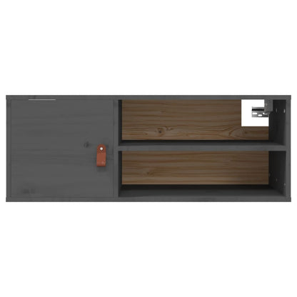 Wall Cabinet Grey 80x30x30 cm Solid Wood Pine