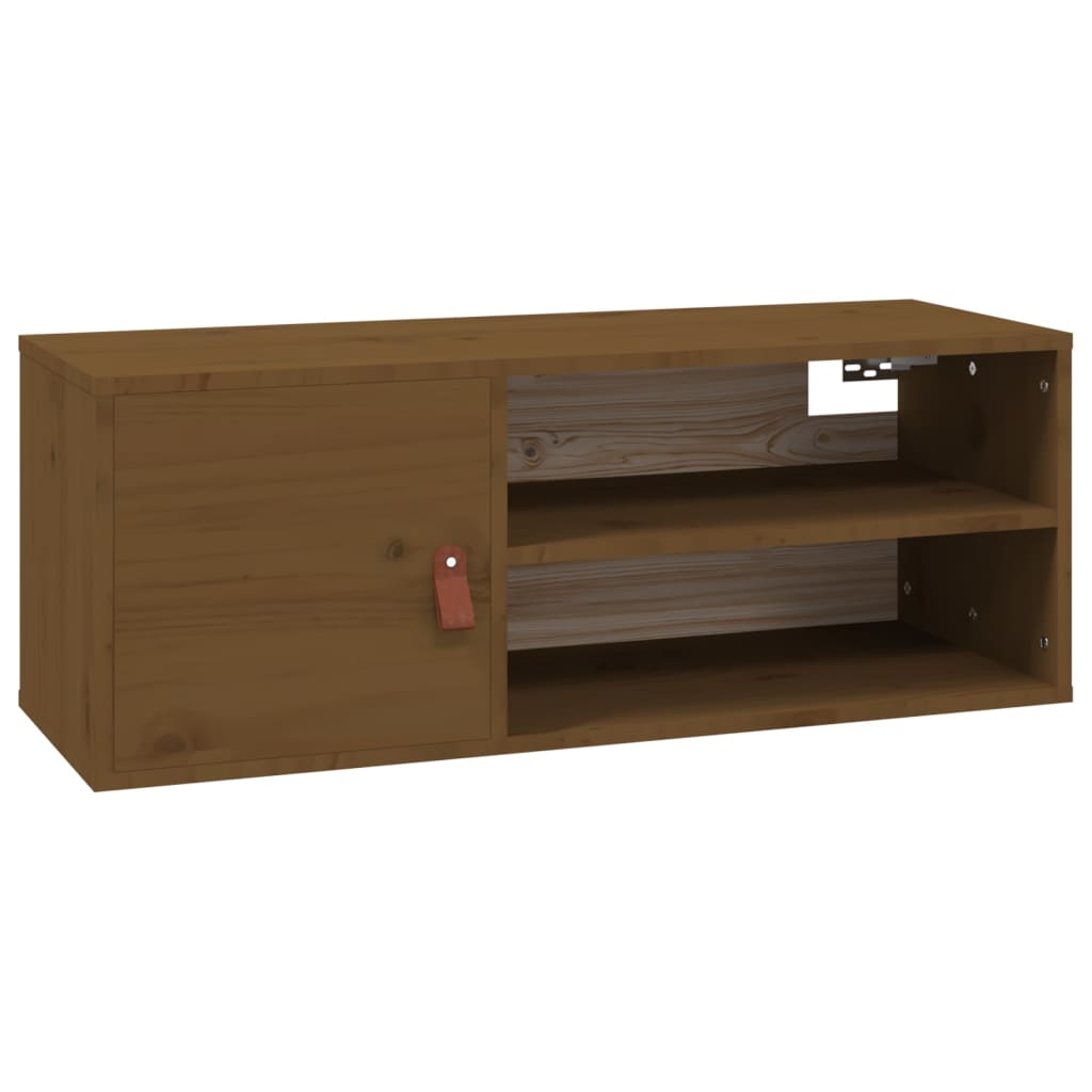 Wall Cabinet Honey Brown 80x30x30 cm Solid Wood Pine