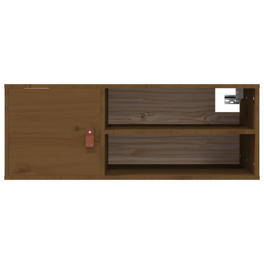 Wall Cabinet Honey Brown 80x30x30 cm Solid Wood Pine