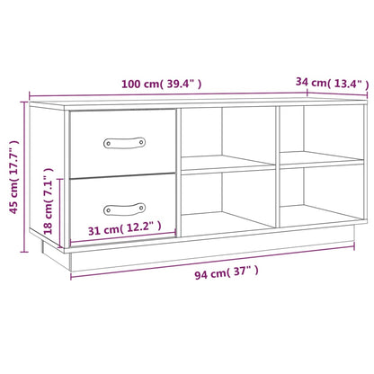 Shoe Bench Grey 100x34x45 cm Solid Wood Pine