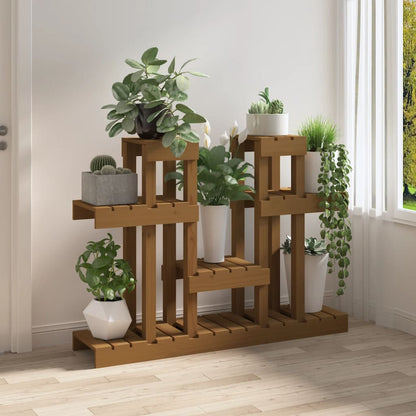 Plant Stand Honey Brown 104.5x25x77.5 cm Solid Wood Pine