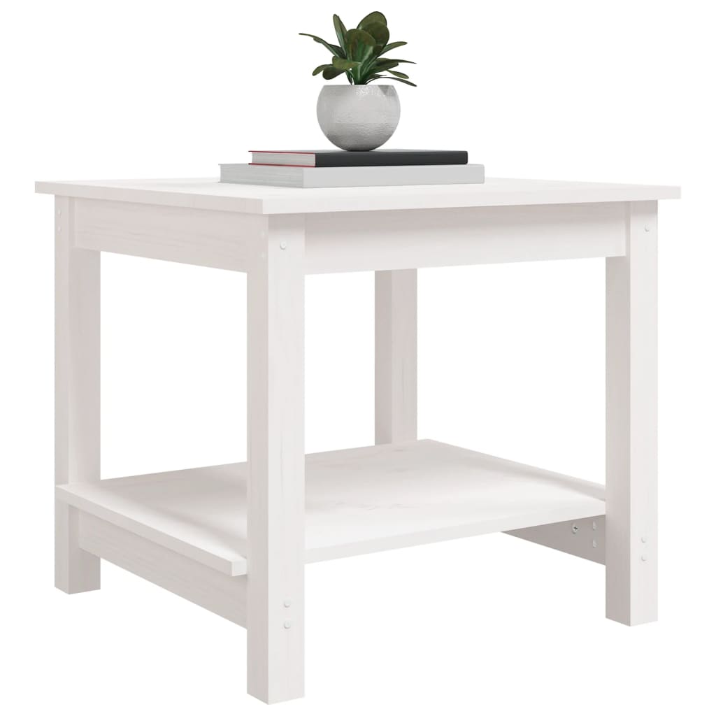 Coffee Table White 50x50x45 cm Solid Wood Pine