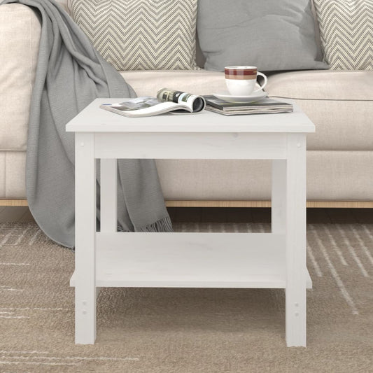 Coffee Table White 50x50x45 cm Solid Wood Pine