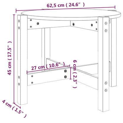 Coffee Table White Ø 62.5x45 cm Solid Wood Pine