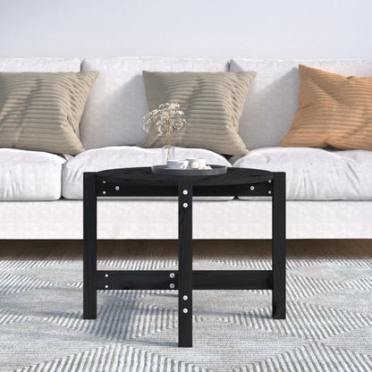 Coffee Table Black Ø 62.5x45 cm Solid Wood Pine