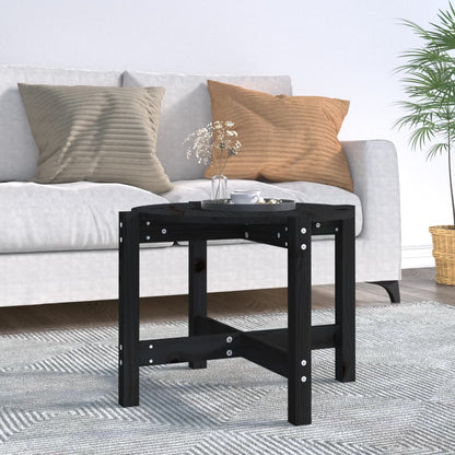 Coffee Table Black Ø 62.5x45 cm Solid Wood Pine